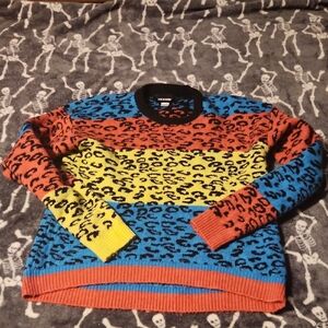 Multicolor Leopard Crewneck Sweater